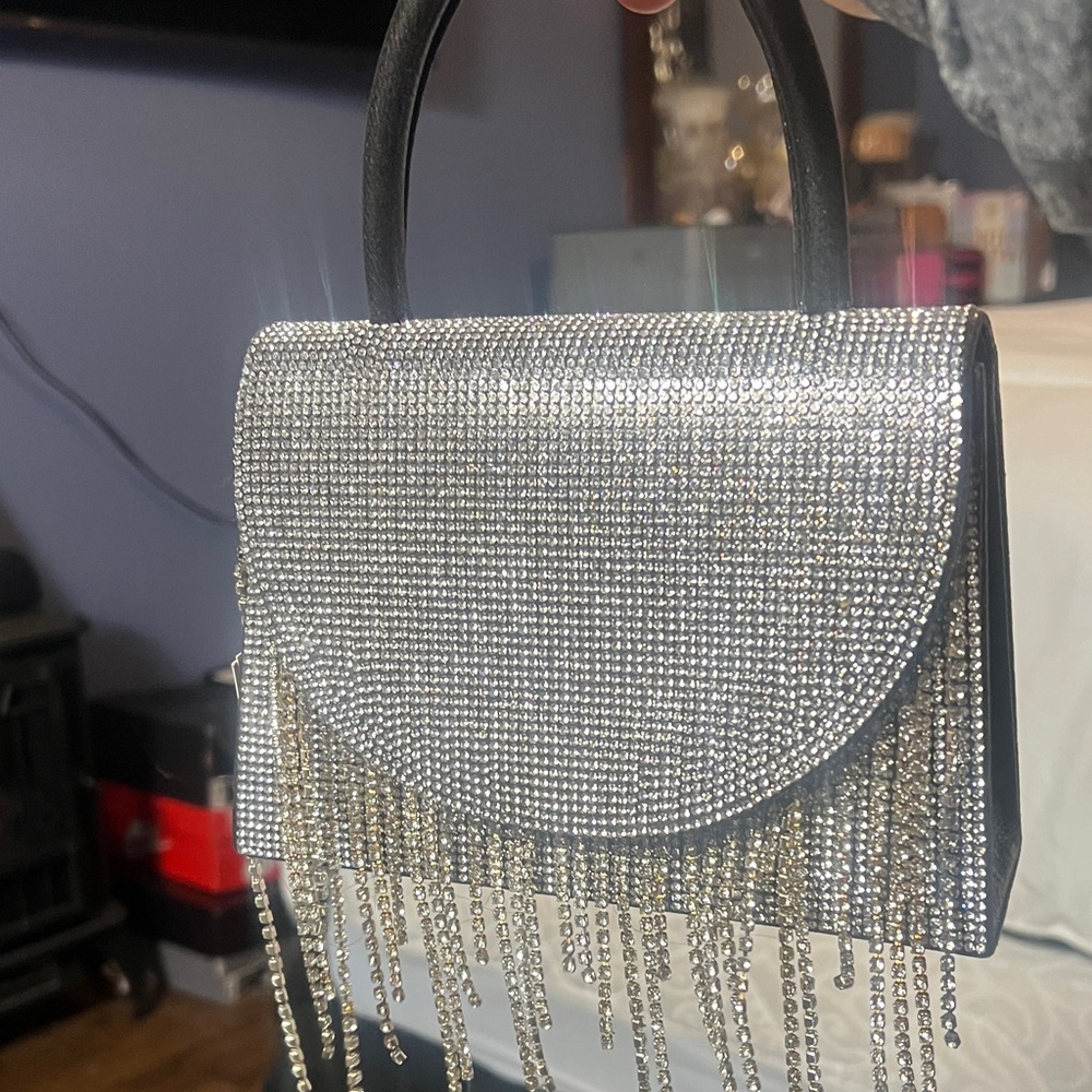 Dazzling Silver Rhinestone Clutch